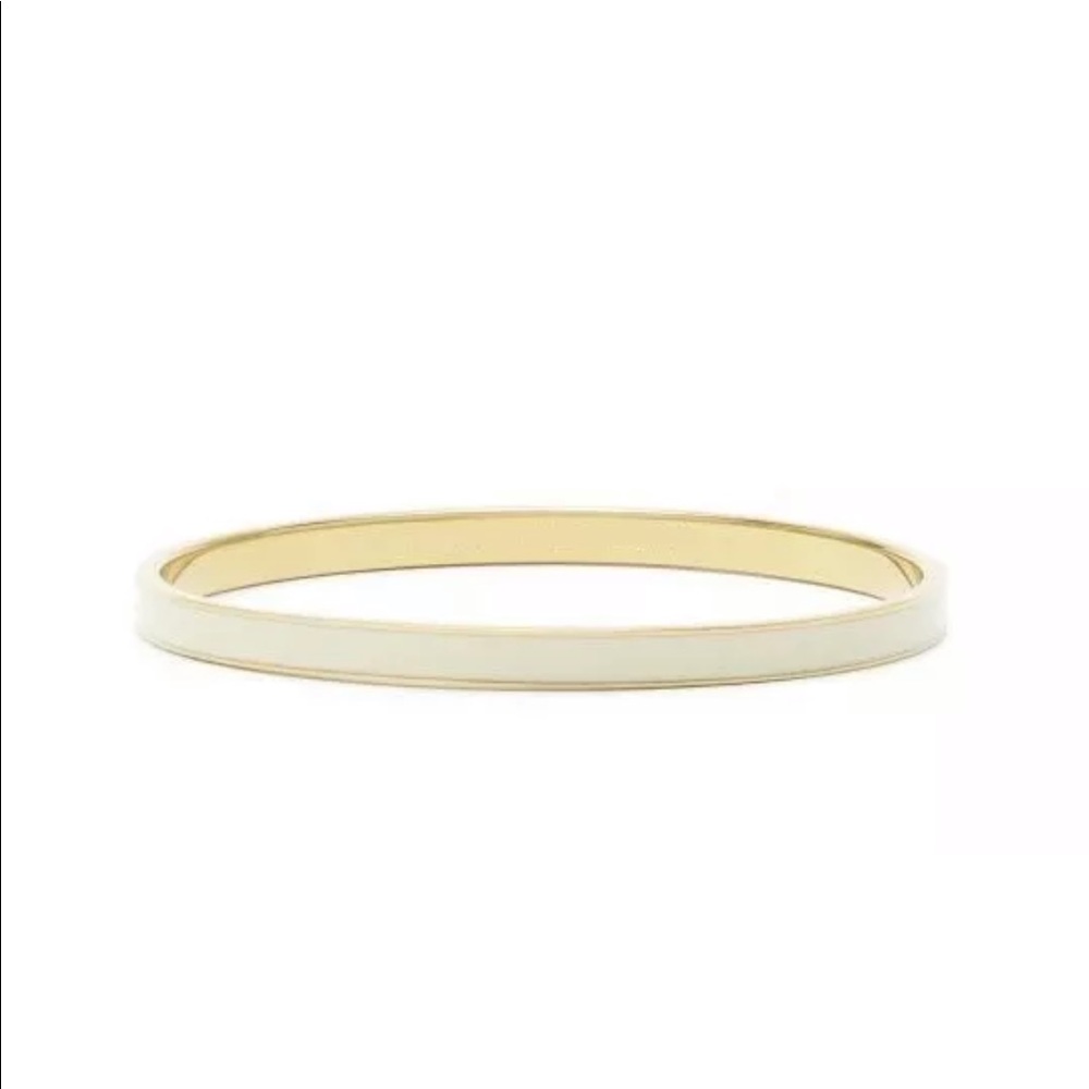 Kate Spade Cream White Enamel BraceletGold Bangle